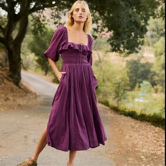 RARE Free People | Oasis Midi Dress in Petunia | Large - Picture 15 of 15